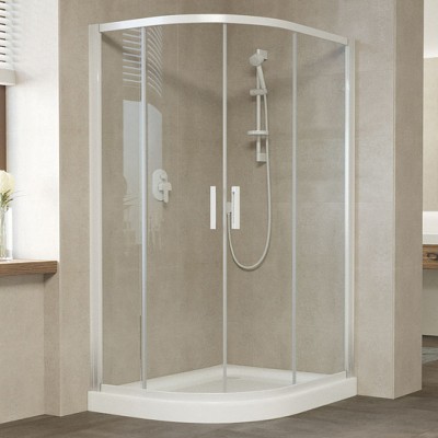 Душевой уголок Vegas Glass ZS-F 120*100 01 01 профиль белый, стекло прозрачное