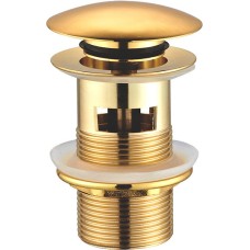 Донный клапан для раковины Creavit SF031G с переливом, золото 