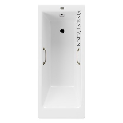 Чугунная ванна Vinsent Veron Tampa 170x70x42 с квадратными бронзовыми ручками