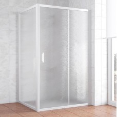 Душевой уголок Vegas Glass ZP+ZPV 110*100 01 02 профиль белый, стекло шиншилла 