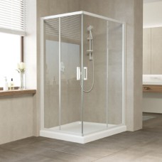 Душевой уголок Vegas Glass ZA-F 120*80 01 01 профиль белый, стекло прозрачное 