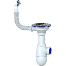 Сифон для мойки Unicorn В411 с круглым переливом 