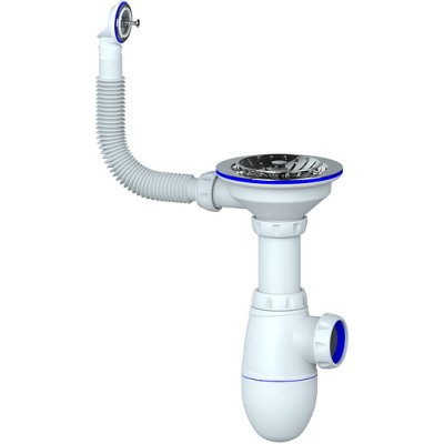 Сифон для мойки Unicorn В411 с круглым переливом
