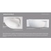Акриловая ванна 1MarKa Ergonomika 158-175x110 L