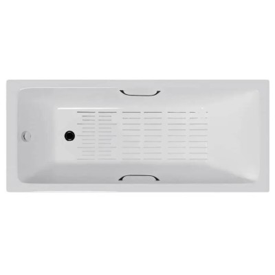 Чугунная ванна Vinsent Veron Square 140x70x45 с ручками и антискользящим покрытием